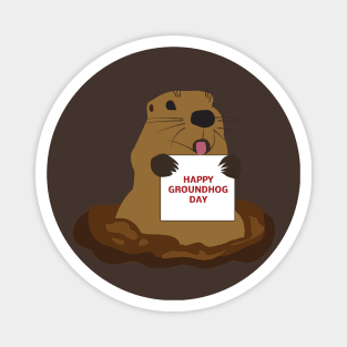 Happy Groundhog Day Magnet